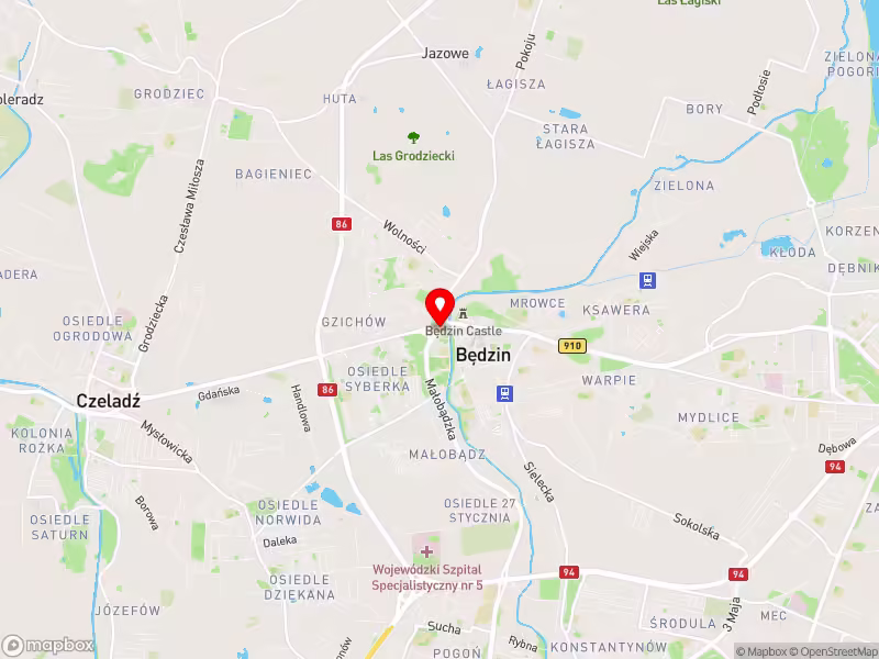 Mapa Bedzin - duża